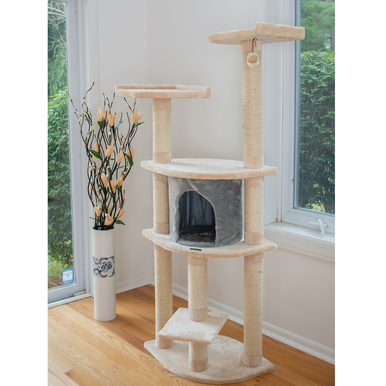 Kitty Cat Tree with Sisal Posts, Perches, Condo and Toys