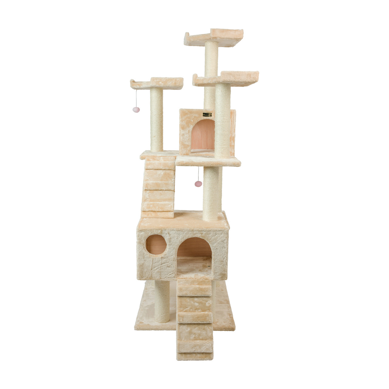 Multi-Level Cat Tree with Sisal Posts, Perches, Condos and Toys