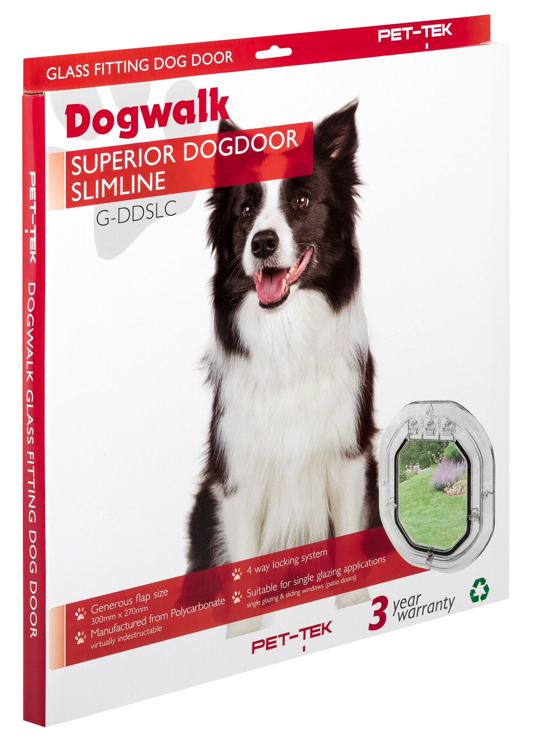 Dogwalk Glass Fitting Dog Door Slimline