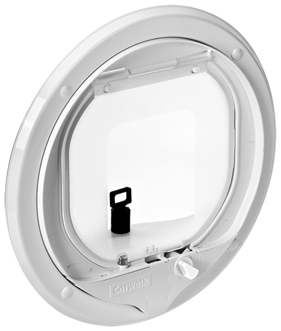 Catwalk Glass Fitting Multi-Magnetic Cat Door White