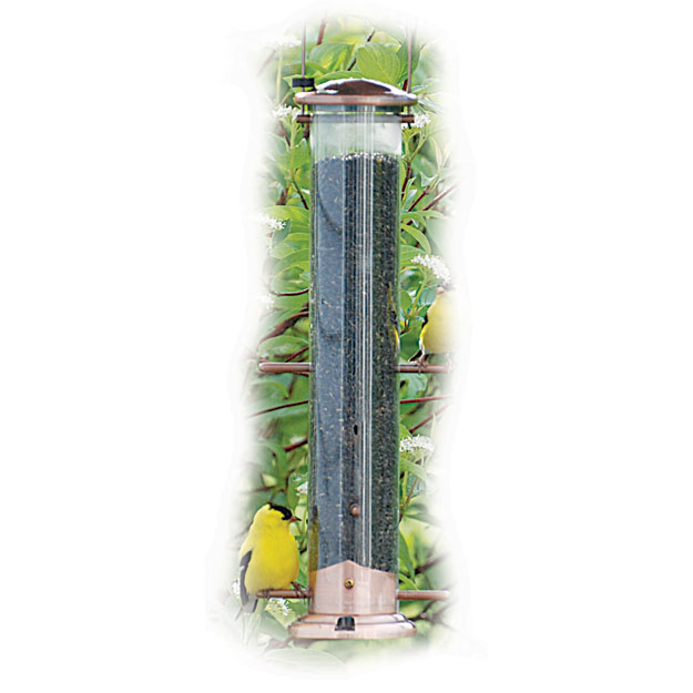Brushed Copper 6 Port Nyjer Finch Feeder
