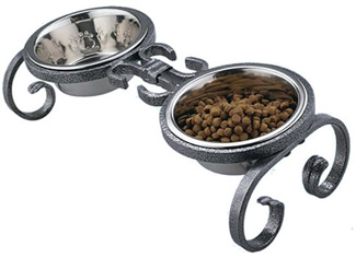 Classic Wrought Iron Raised Feeder - 4" Height - Pint Bowls