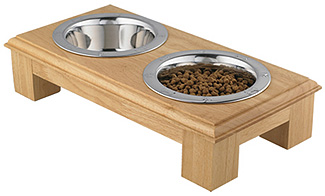 Raised Wooden Dog Feeder - 1 Quart - 4" Tall